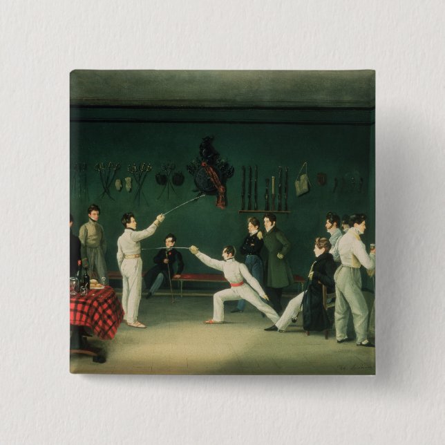A Fencing Scene, 1827 15 Cm Square Badge (Front)