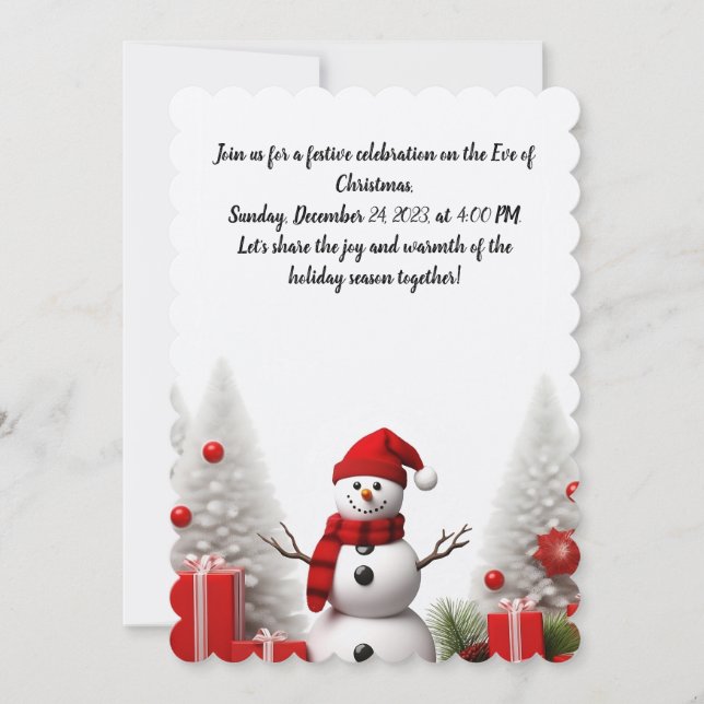 A Festive Christmas Eve Celebration Invitation (Front)