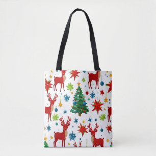 A Festive Christmas Pattern Digital Art Tote Bag