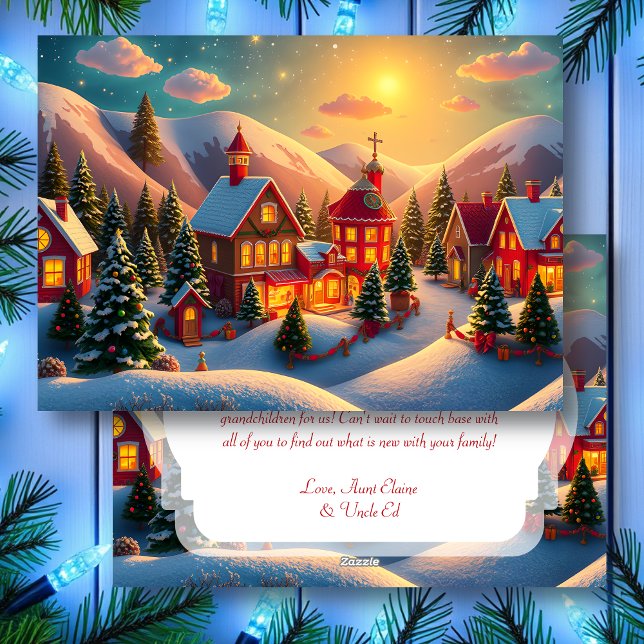 A Festive Lil' Christmas Village Personalised Holiday Card (Creator Uploaded)