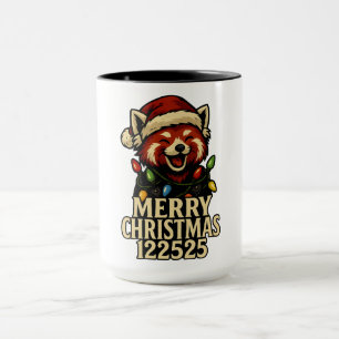 A festive red panda Merry Christmas 122525 Mug