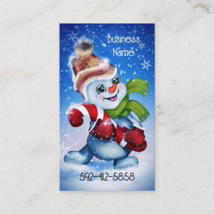 A festive snowman business card