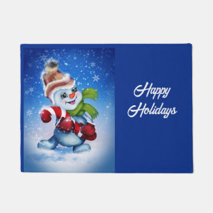 A festive snowman      doormat