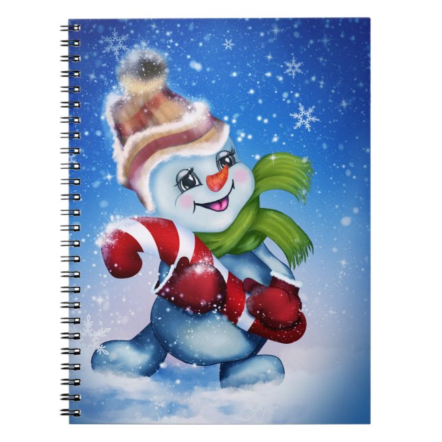 A festive snowman          notebook (Front)