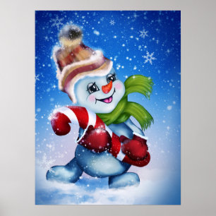 A festive snowman poster