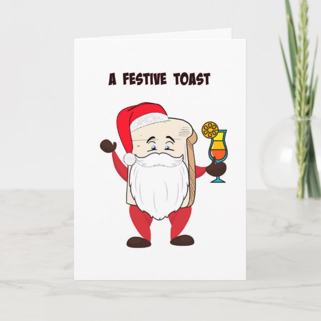 A Festive Toast Holiday Card (Front)