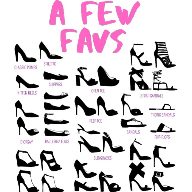 A Few Favs women’s shoes T-Shirt (Creator Uploaded)
