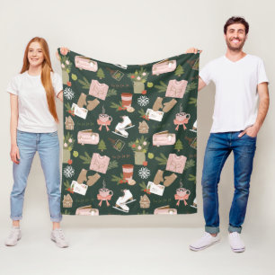 A Few of My Favourite Christmas Things Dark Green Fleece Blanket