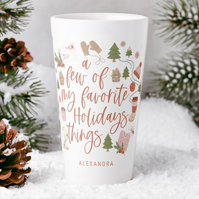 A Few of My Favourite Holiday Things Illustration  Latte Mug (A Few of My Favourite Holiday Things Illustration Latte Mug)