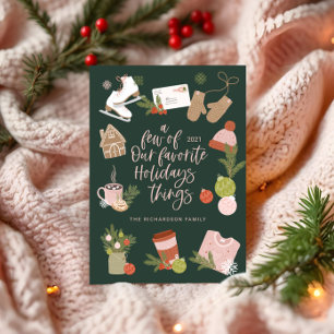 A Few of Our Favourite Christmas Things Dark Green Holiday Card
