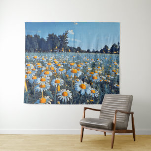 A field full of blooming camomiles tapestry