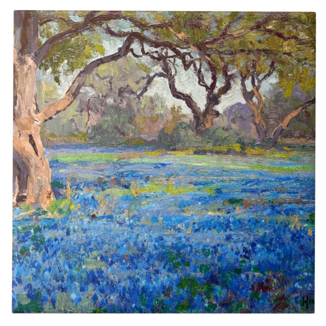 A Field of Bluebonnets at Alamo Heights, 1919, Ceramic Tile (Front)