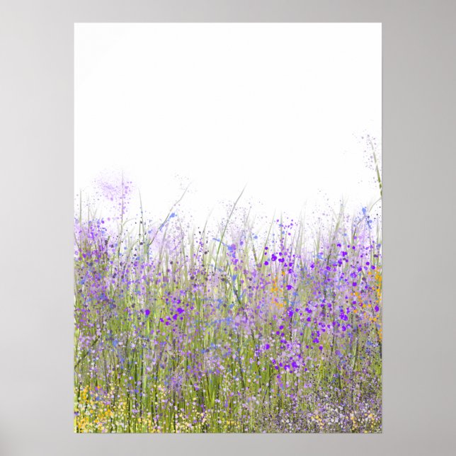 A field of purple wildflowers poster (Front)