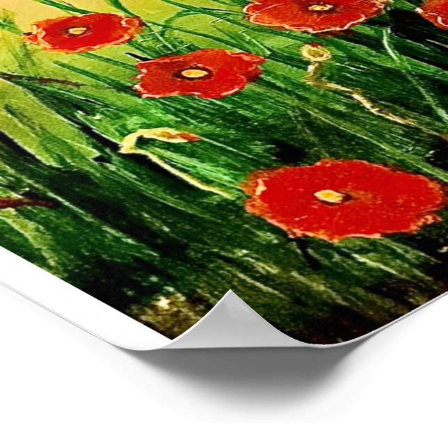 A Field of Red Poppies Poster (Corner)