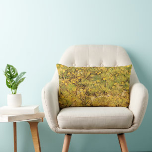 A Field of Yellow Flowers by Vincent van Gogh Lumbar Cushion