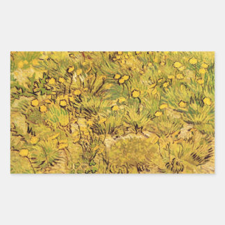 A Field of Yellow Flowers by Vincent van Gogh Rectangular Sticker