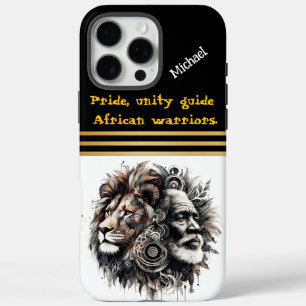 A fierce warrior embodies the spirit of a lion iPhone 16 pro max case