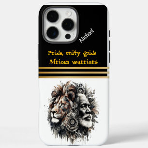 A fierce warrior embodies the spirit of a lion iPhone 16 pro max case