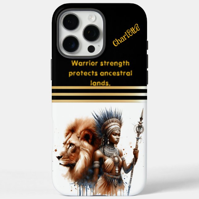 A fierce warrior stands strong beside a lion Case-Mate iPhone case (Back)
