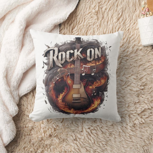 A fiery guitar rocking through the night cushion (Blanket)