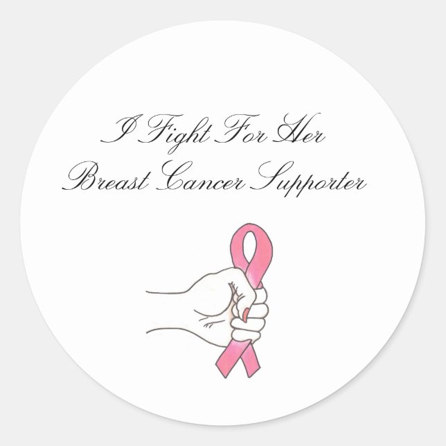 A Fight For Her Logo1, I Fight For Her Breast C... Classic Round Sticker (Front)