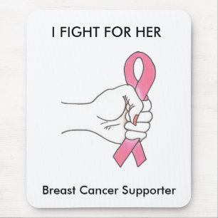 A Fight For Her Logo1, I FIGHT FOR HER, Breast ... Mouse Pad
