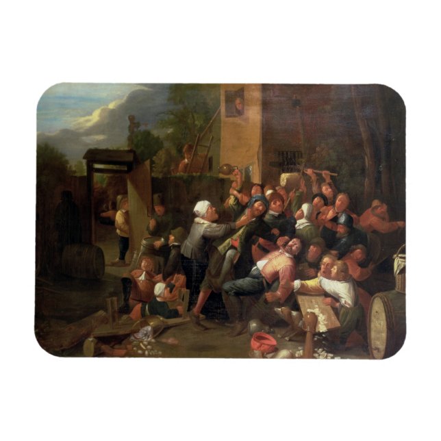 A Fight Outside a Tavern Magnet (Horizontal)
