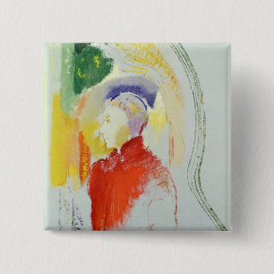 A Figure (w/c on paper) 15 Cm Square Badge