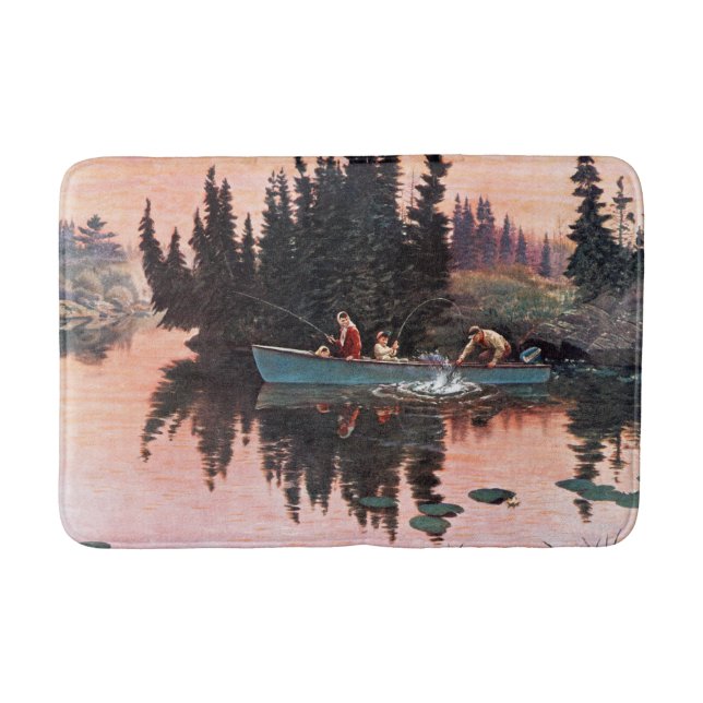 A Fine Catch by John Clymer Bath Mat (Front)