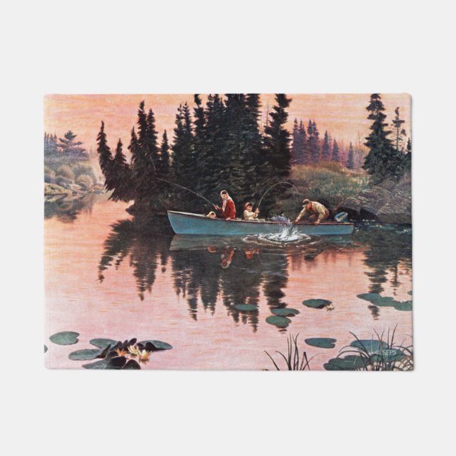 A Fine Catch by John Clymer Doormat (Front)