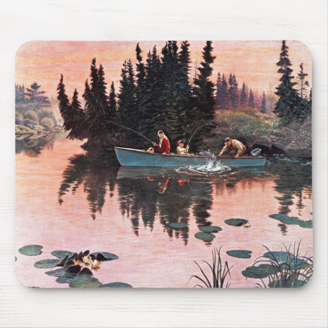 A Fine Catch by John Clymer Mouse Pad (Front)