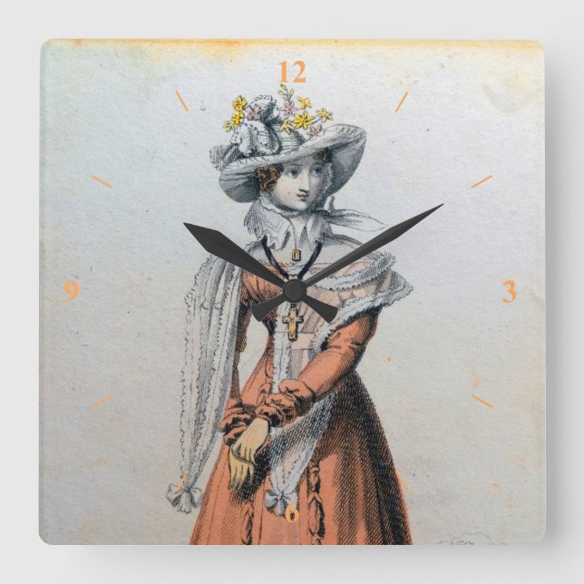A Fine Lady. Square Wall Clock (Front)