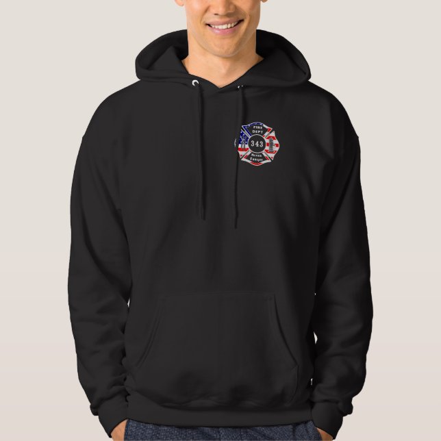 A Firefighter 9/11 Never Forget 343 Hoodie (Front)