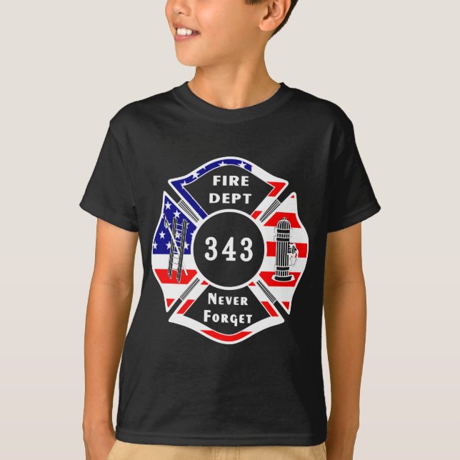 A Firefighter 9/11 Never Forget 343 T-Shirt (Front)