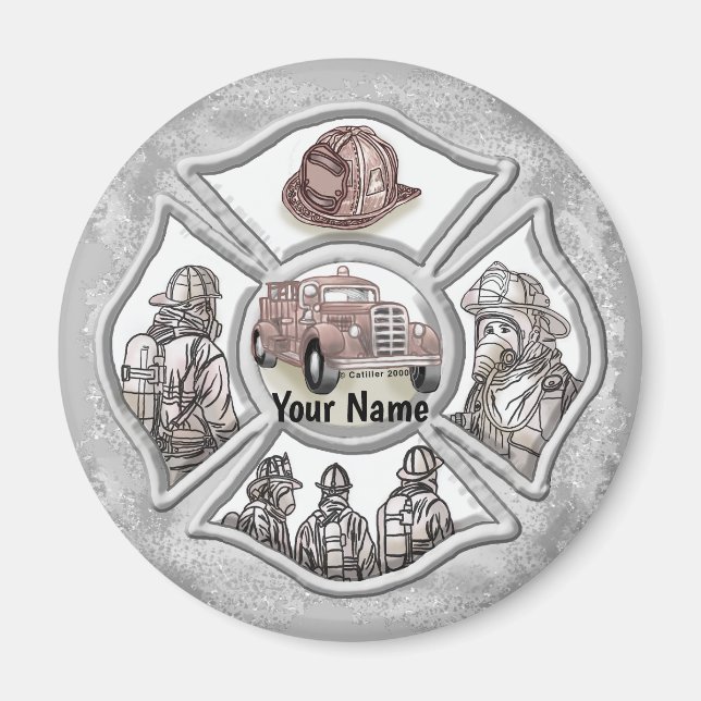 A Firefighter Maltese Cross   Magnet (Front)