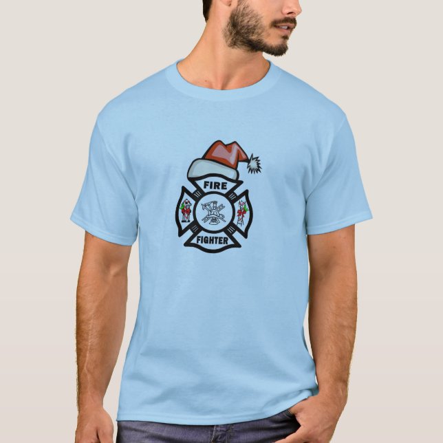 A Firefighter Santa Claus T-Shirt (Front)