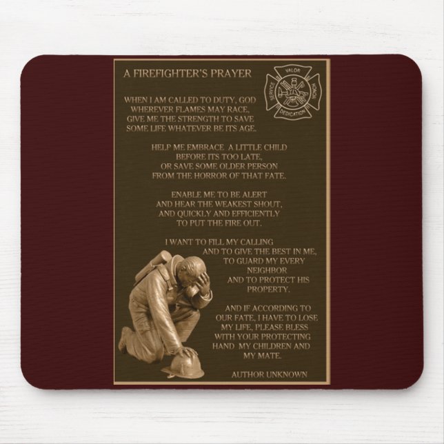 A Firefighter's Prayer Mouse Pad (Front)