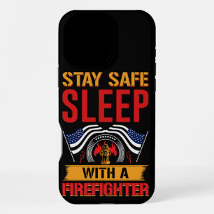 A firefighter's spirited message on a bold t-shirt iPhone 16 pro max case