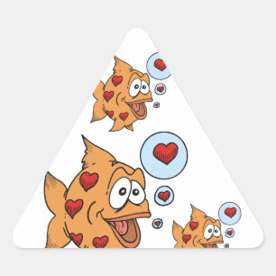 A Fish in Love - Triangle Sticker