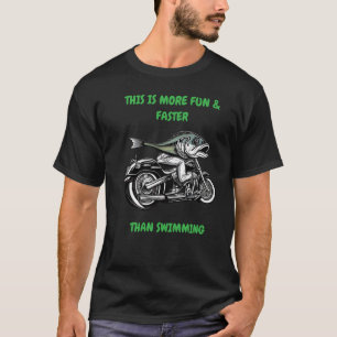 A Fish on a motorcycle T-Shirt