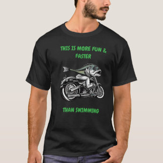 A Fish on a motorcycle T-Shirt