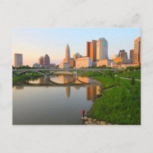 A fisherman on the Scioto River with the Columbus, Postcard
