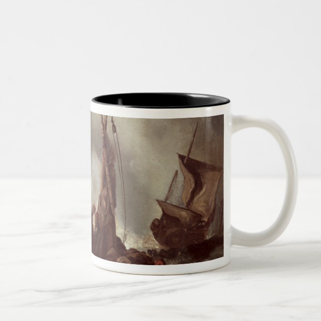 A Fisherman Pulling in a Net, 1868 Two-Tone Coffee Mug (Right)