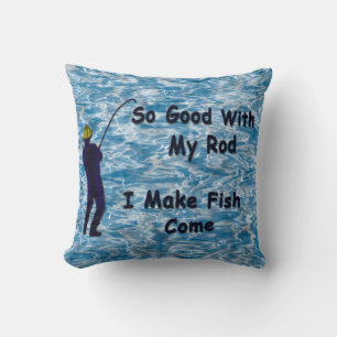 A Fisherman's Bragging Home Gift Cushion