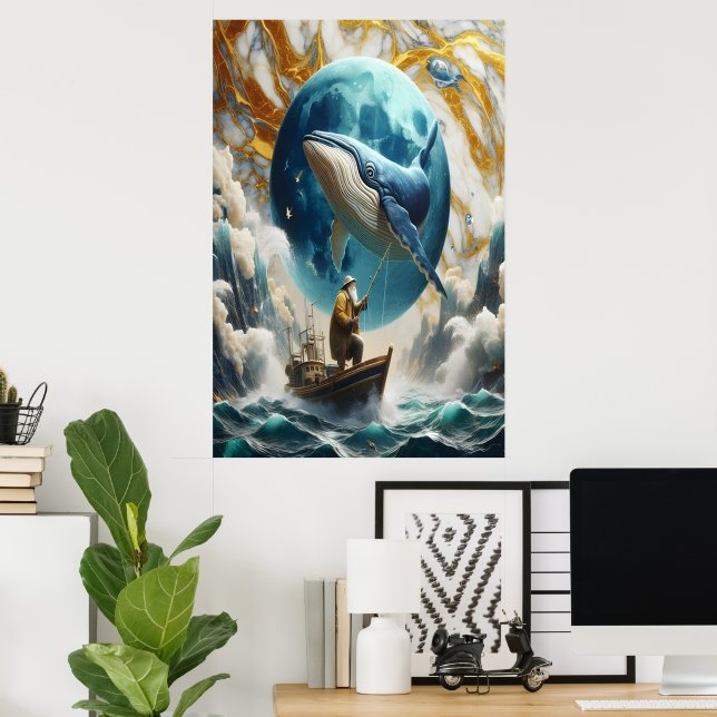 A Fishermans Cosmic Catch Poster (Home Office)