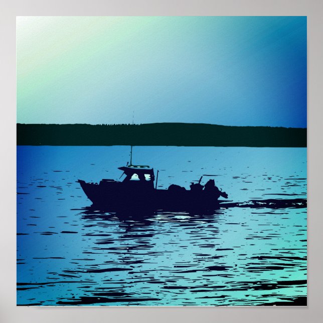 A fishing boat on Puget Sound Poster (Front)