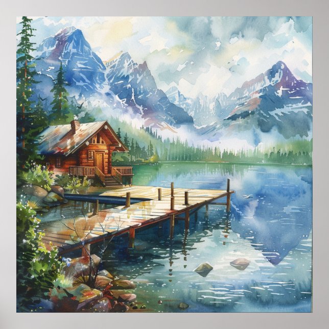 A Fishing Hose On The Lake Poster (Front)