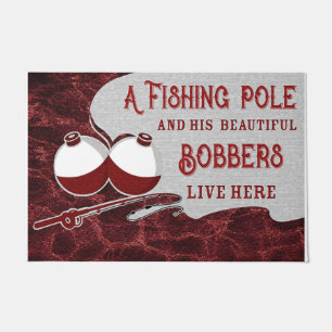 A Fishing Pole And His Beautiful Bobbers Doormat