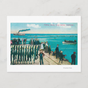 A Fishing Scene with a Huge Catch Postcard