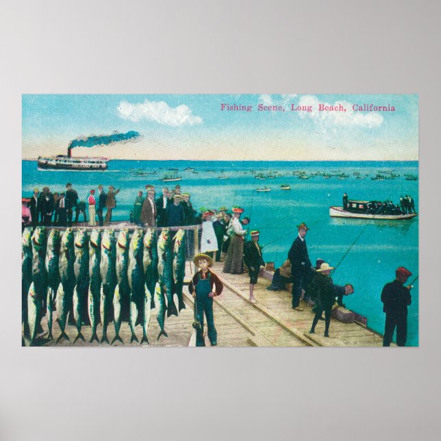 A Fishing Scene with a Huge Catch Poster (Front)